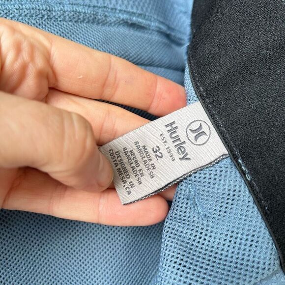 Hurley Hybrid Shorts SZ 32 Dusty Blue Quick-Dry Zip Pockets NWOT - Picture 6 of 8
